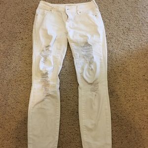 White Distressed Skinny Jeans